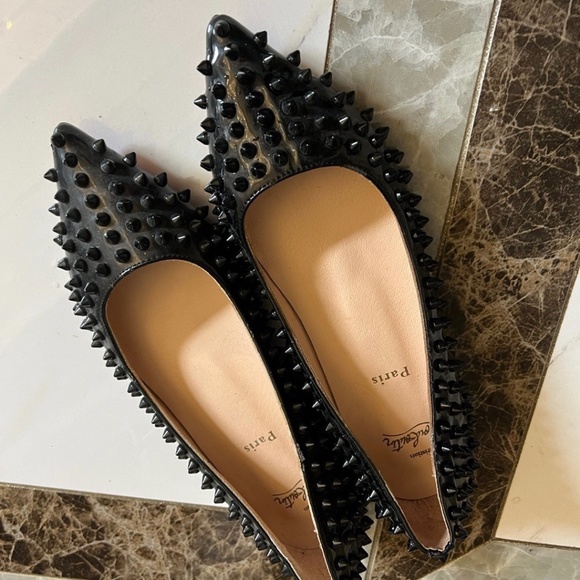 Christian Louboutin Shoes - EUC Christian Louboutin Black Studded Flats